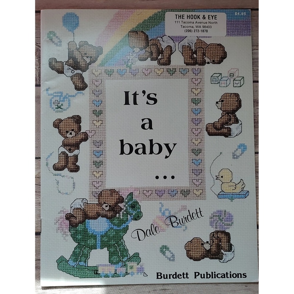 Burdett Cross Stitch Patterns Booklet IT'S A BABY Bears and Bunnies 16 Designs
